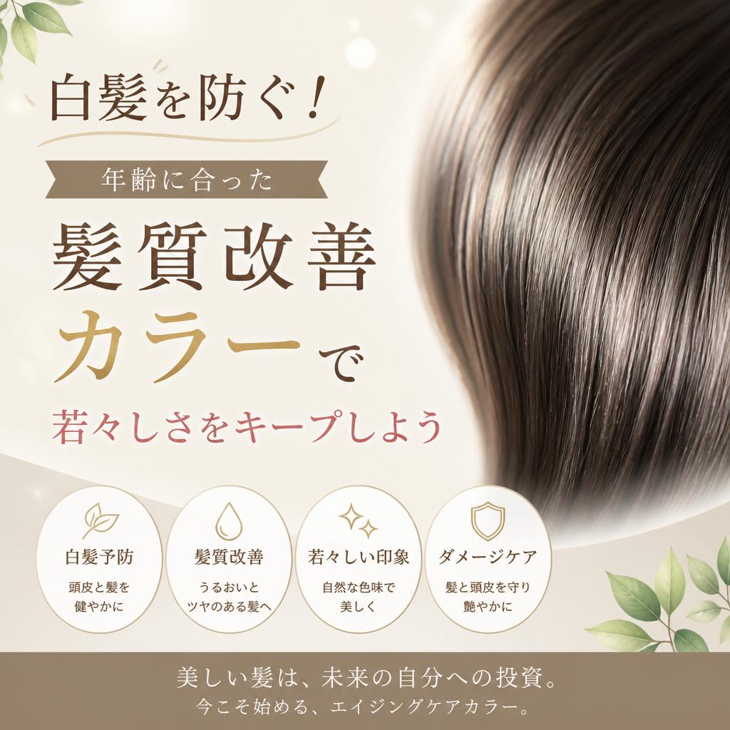 白髪を防ぐ！年齢に合った髪質改善カラーで若々しさをキープしよう