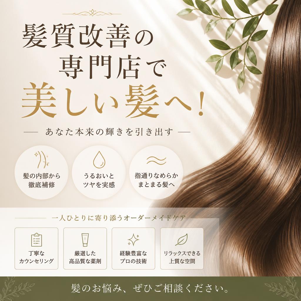 髪質改善の専門店で美しい髪へ！