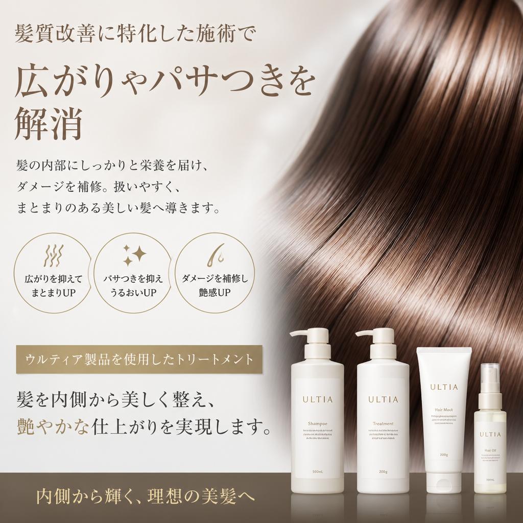 特化した髪質改善メニュー