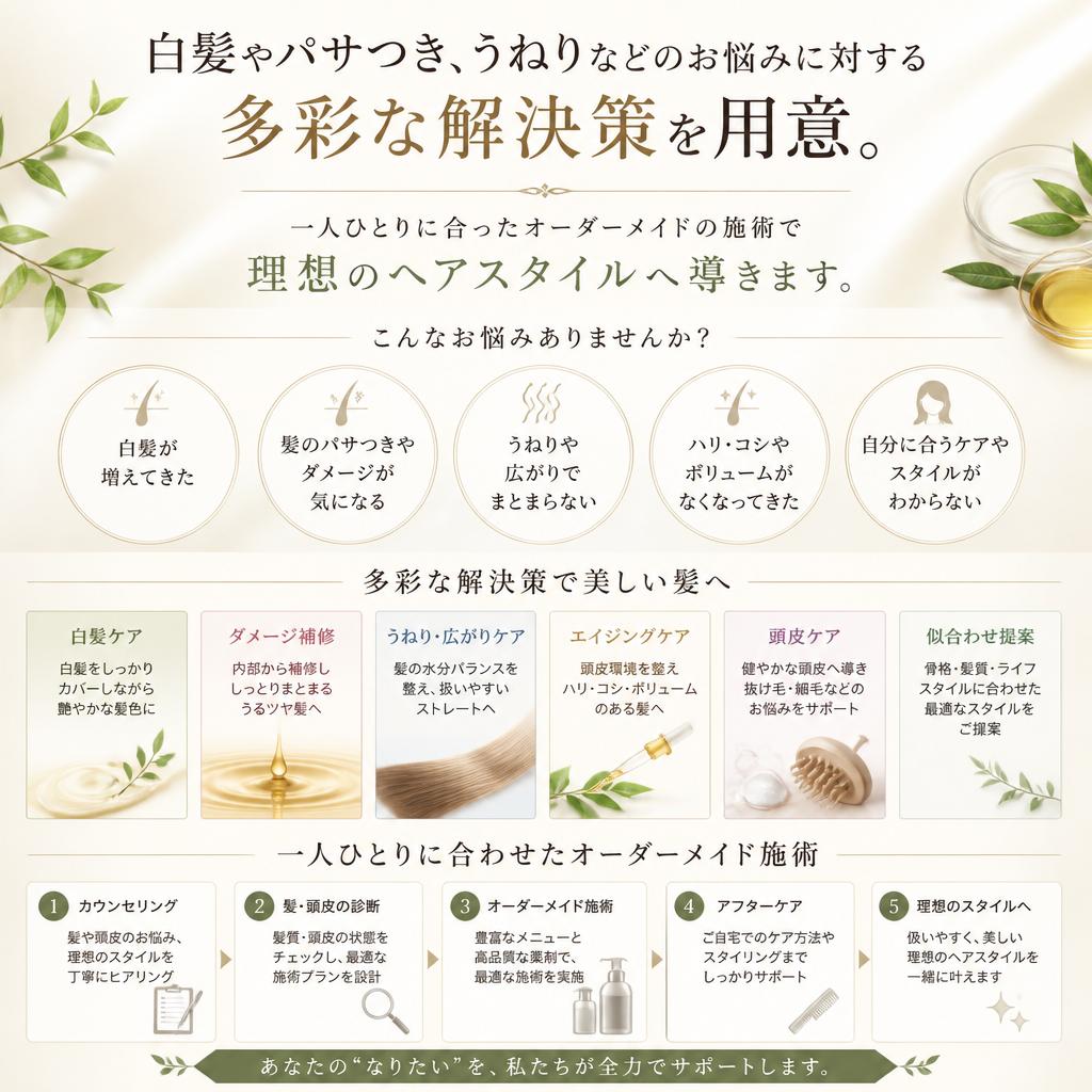 2. 髪の悩み解決メニュー