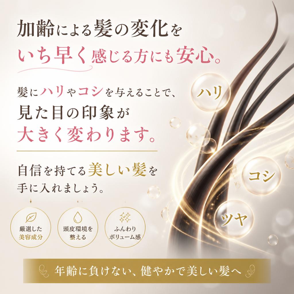 エイジングケア効果で艶髪に