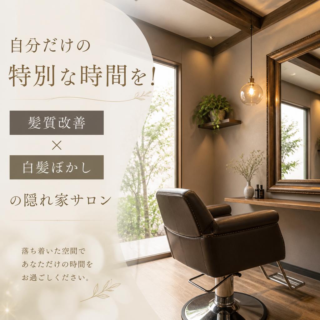 自分だけの特別な時間を！髪質改善と白髪ぼかしの隠れ家サロン