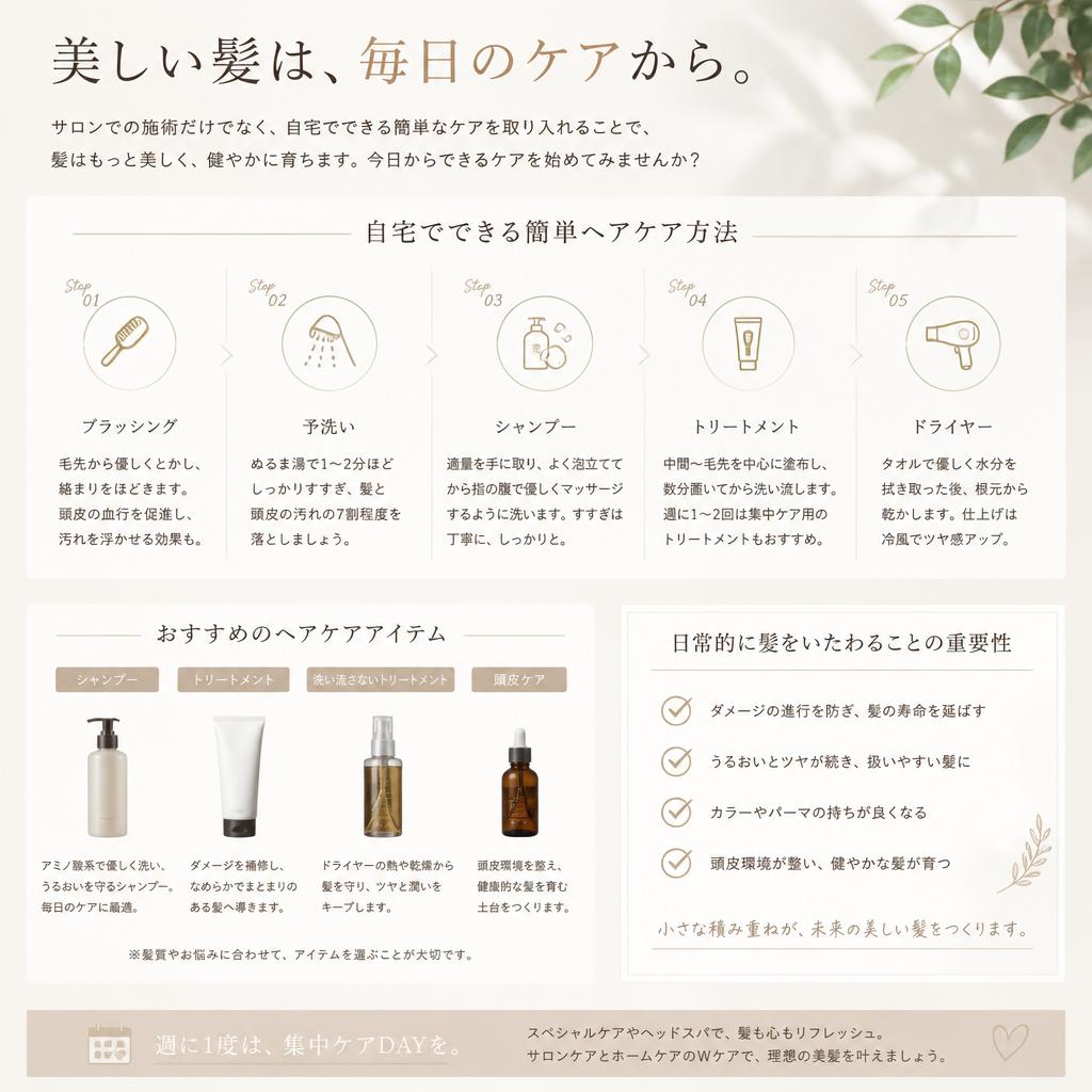 4. 自宅ケアで髪の健康を保つ