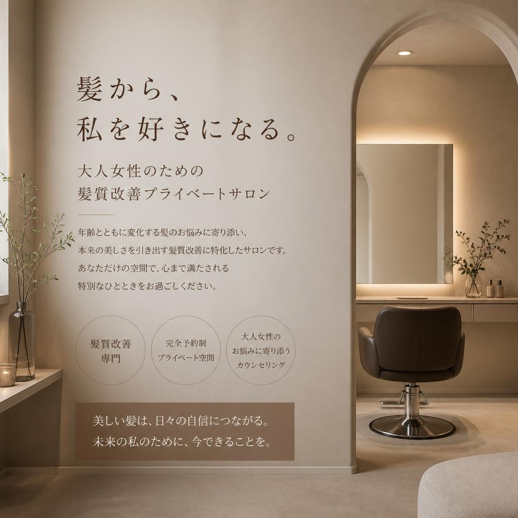 髪質改善に特化した大人女性のためのプライベートサロン