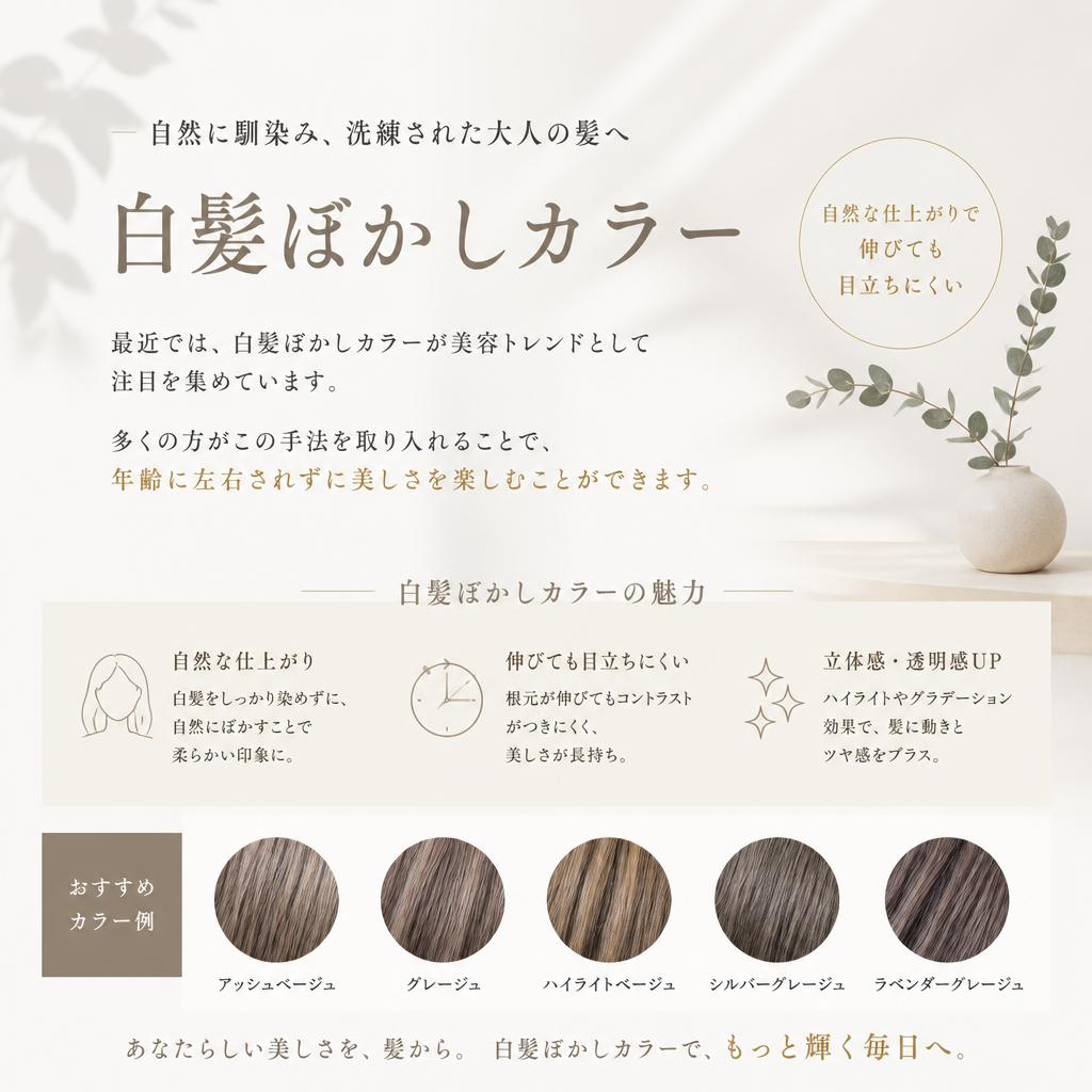 美容トレンドとしての白髪ぼかしカラー