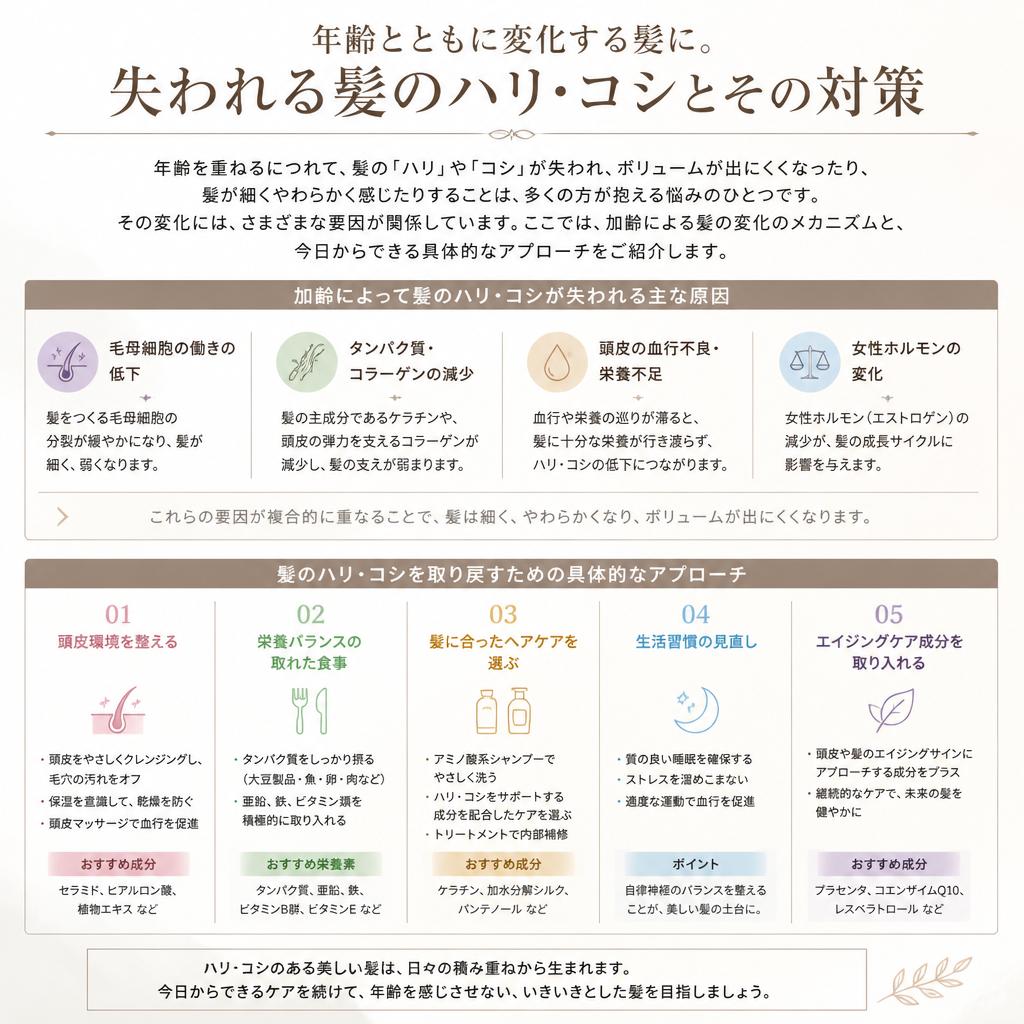 年齢と共に変わる髪の状態