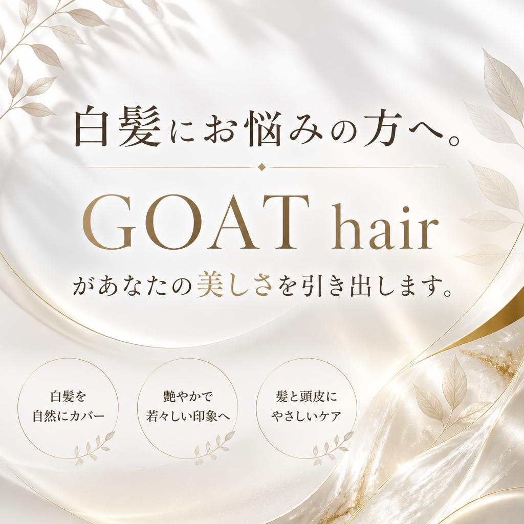 白髪にお悩みの方へ。GOAT hairがあなたの美しさを引き出します。
