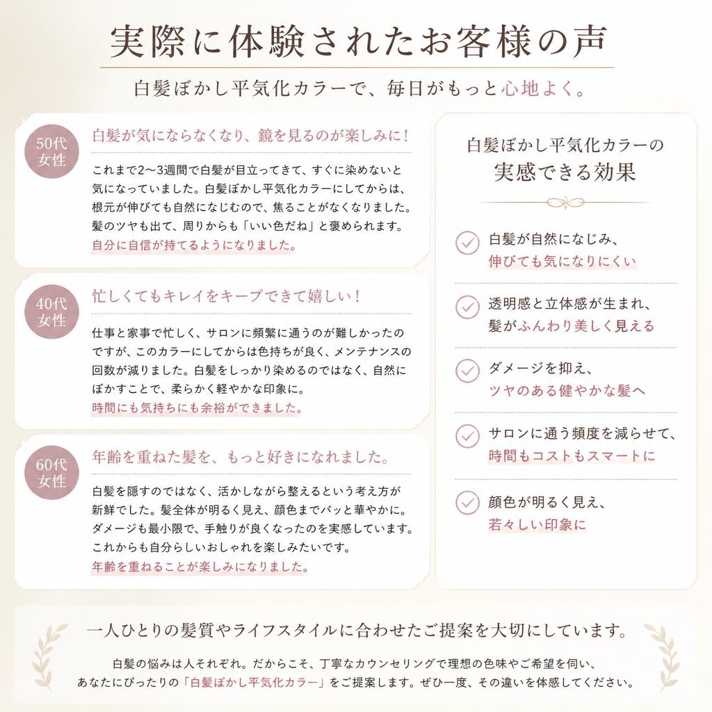 リアルなお客様の声