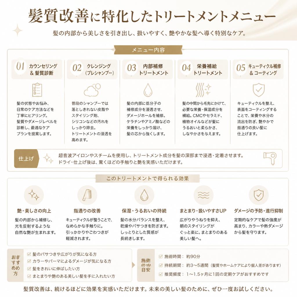 トリートメントメニューの紹介