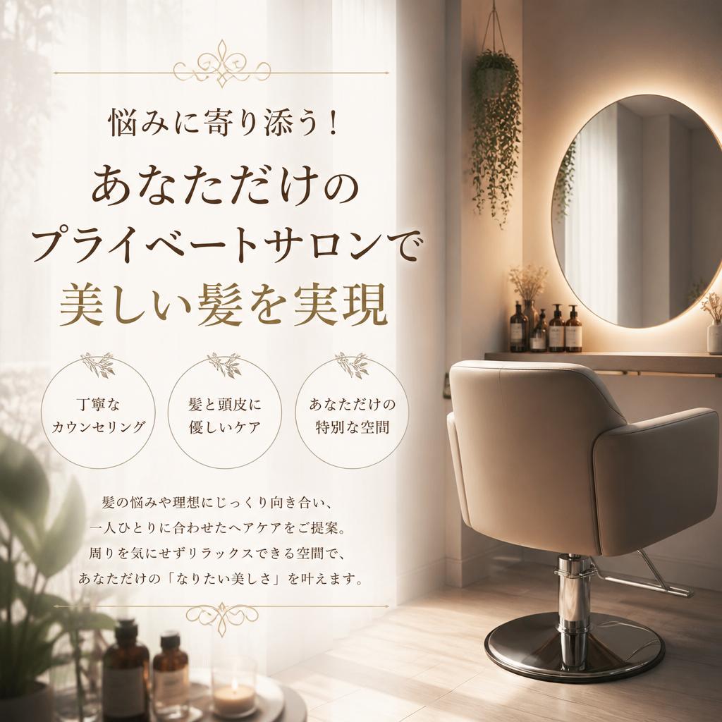 悩みに寄り添う！あなただけのプライベートサロンで美しい髪を実現