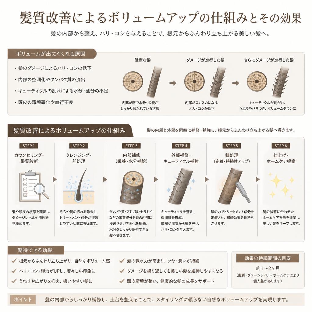髪質改善とボリュームアップ
