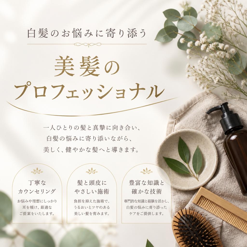 白髪のお悩みに寄り添う美髪のプロフェッショナル