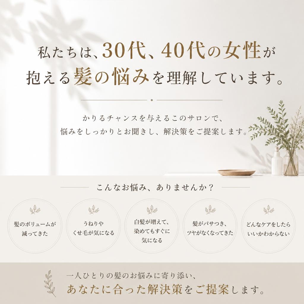 髪の悩みを共有しよう