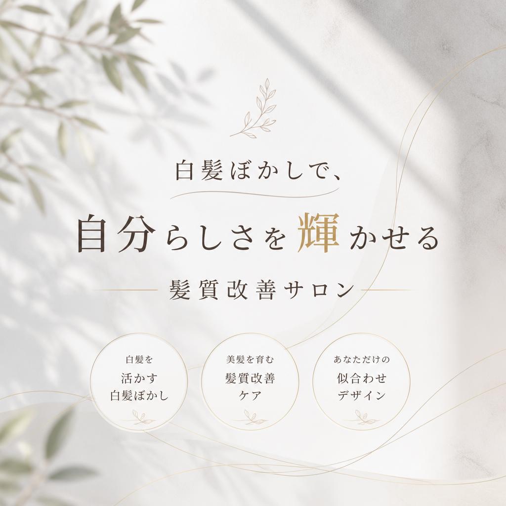 白髪ぼかしで、自分らしさを輝かせる髪質改善サロン